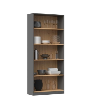 Regał 80 cm antracyt - dąb artisan RE-1404-ANT-ART