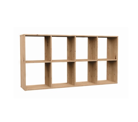 Zamknięty regał komorowy dąb artisan RE-1409-ART widoczny w półprofilu.