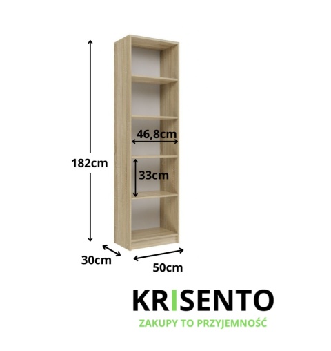 Wymiary otwartego regału RE-1402-SON.