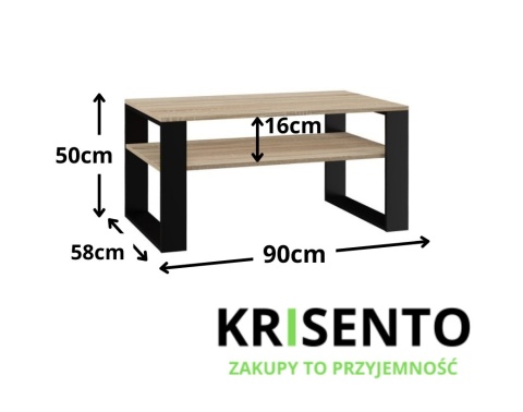 Wymiary stolika STOL-803-SON-CZERN.