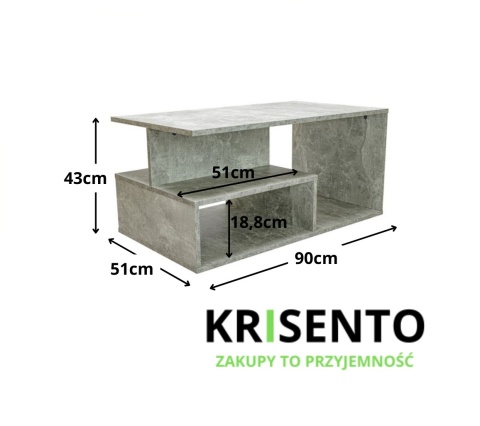 Wymiary kawowego stolika STOL-805-BET.