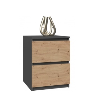 Szafka nocna 40 cm antracyt - dąb artisan SN-305-ANT-ART
