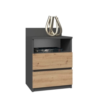 Szafka nocna antracyt - dąb artisan SN-303-ANT-ART