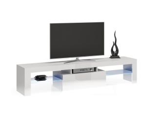 BIAŁA SZAFKA POD TELEWIZOR RTV LCD 160 POŁYSK +LED