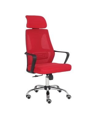 Fotel biurowy z siatki FOT-402-CZERWO
