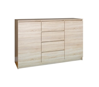 KOMODA KOM-914-SON 140CM 4 SZUFLADY 2 DRZWI DĄB SONOMA