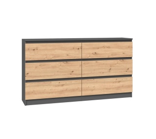 Komoda 140 antracyt - dąb artisan KOM-906-ANT-ART