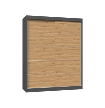 Szafa 160 cm antracyt - dąb artisan SZAF-1018-ANT-ART