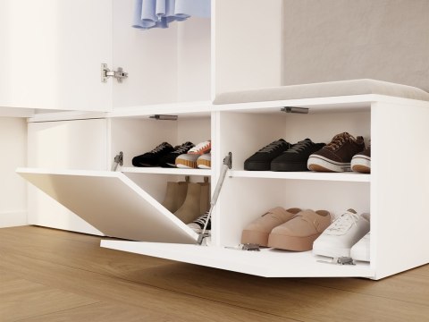 Szafa na korytarz z siedziskiem GAR-108-1W-1S-BIEL-MAT