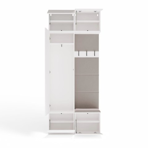 Szafa na korytarz z siedziskiem GAR-108-1W-1S-BIEL-MAT