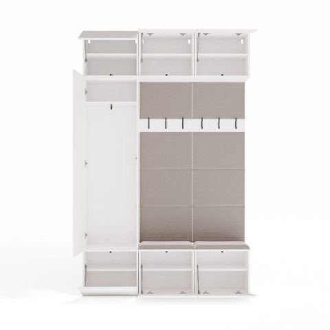 Nowoczesne meble do przedpokoju GAR-108-2W-1S-BIEL-MAT