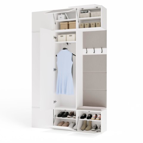 Szafa do korytarza z siedziskiem GAR-108-1W-2S-BIEL-MAT