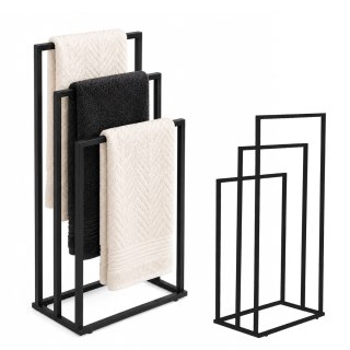 Stojak na ręczniki do łazienki STR-2101-3X-CZERN-MAT