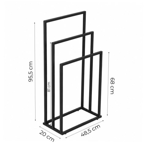 Stojak na ręczniki do łazienki STR-2101-3X-CZERN-MAT