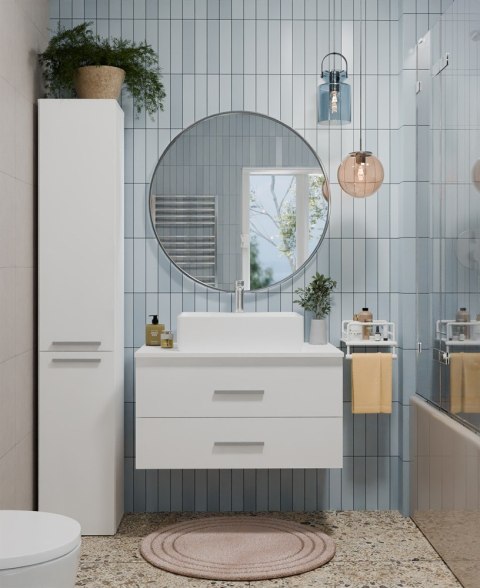 Szafka z umywalką 80 cm LAZ-1327-BIEL-MAT-80+UMY
