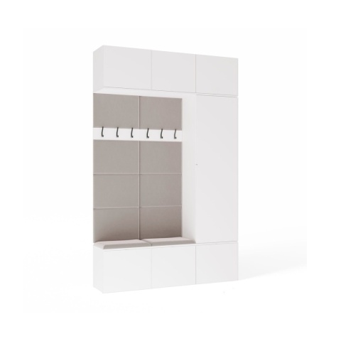 Nowoczesne meble do przedpokoju GAR-108-2W-1S-BIEL-MAT
