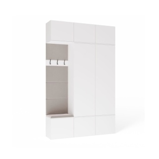 Szafa do korytarza z siedziskiem GAR-108-1W-2S-BIEL-MAT