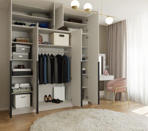 Wysoka szafka do przedpokoju z nadstawką SZAF-1020-NADST-KASZ-CU-200CM
