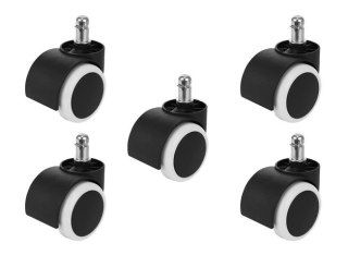 Kółka do fotela kauczukowe gumowe uniwersalne AKC-1501-BIEL