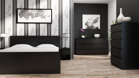 Komoda KOM-906-CZERN-MAT jako wielofunkcyjny mebel, który łączy bezkompromisową ładowność z odważnym, nowoczesnym designem.