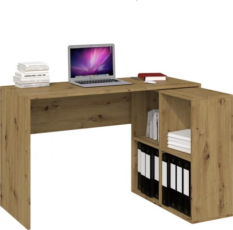 Regał kwadraty dąb artisan RE-1407-ART – zestaw w komplecie z biurkiem jako mebel narożny.