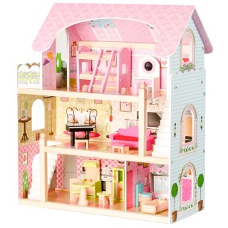 Domek Dla Lalek Rezydencja Bajkowa 71cm + 4 Lalki + Mebelki