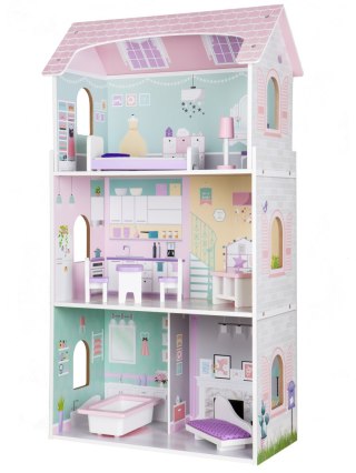 Drewniany Domek Dla Lalek + Mebelki Rezydencja Jagodowa 95cm