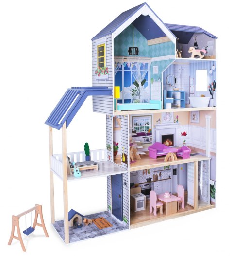 Domek Dla Lalek XXL Rezydencja Maya 139cm + 28 Akcesoriów