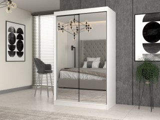 Szafa do przedpokoju z lustrami 120cm SZAF-1011-BIEL-MAT