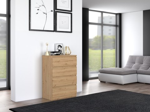 Komoda dąb artisan KOM-902-ART w aranżacji salonu – widok 3/4.