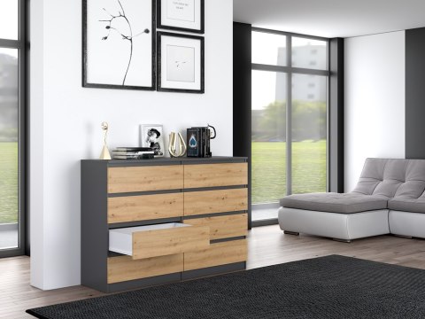 Komoda KOM-908-ANT-ART w codziennym użytkowaniu – organizacja domowych tekstyliów i dokumentów.