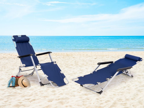 Leżak fotel ogrodowy plażowy składany 2w1 leżanka