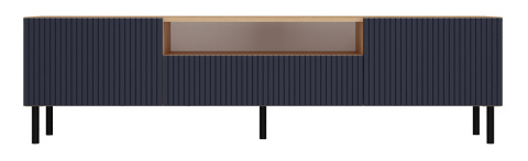 Szafka RTV 160 cm granatowa dąb artisan RTV-507-ART-GRAN – widok z przodu.