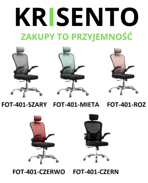 Dostępne warianty kolorystyczne fotela biurowego FOT-401.