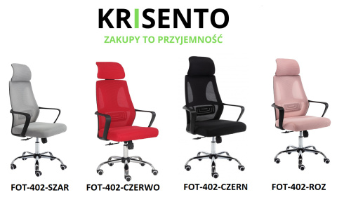 Dostępne warianty kolorystyczne: Fotel biurowy FOT-402.