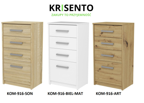 KOMODA Z 4 SZUFLADAMI OTIS 4S DĄB SONOMA DO SALONU