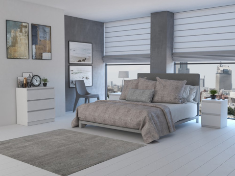 Komoda KOM-901-BIEL-MAT jako estetyczne rozwiązanie do przechowywania, łączące minimalistyczny design z praktyczną formą.