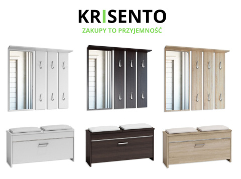 Garderoba Roma wieszak lustro szafka buty sonoma