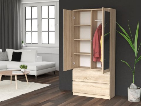 Szafa SZAF-1009-SON o głębokości 50 cm z otwartym frontem w codziennym użytkowaniu – organizacja odzieży.