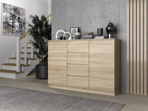 KOMODA KOM-914-SON 140CM 4 SZUFLADY 2 DRZWI DĄB SONOMA