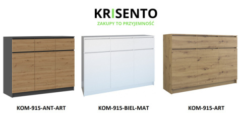 Dostępne warianty kolorystyczne mebla: Komoda nowoczesna KOM-915.