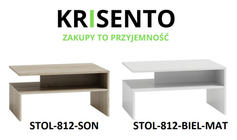 Dostępne warianty kolorystyczne stolików do kawy: Stolik STOL-812.