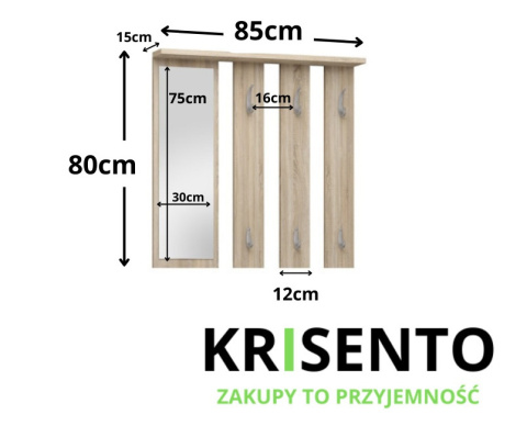 Wymiary wieszaka WIESZ-602-SON ściennego.