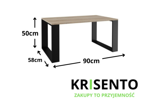 Wymiary stolika STOL-802-SON-CZERN.