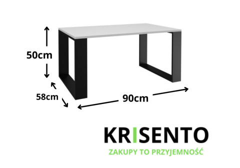Wymiary stolika STOL-802-BIEL-CZERN.