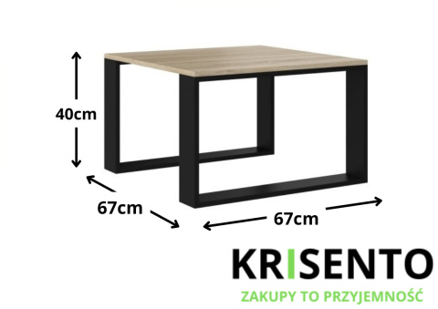 Wymiary kwadratowego stolika STOL-801-SON-CZERN.