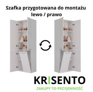 Komoda łazienkowa z koszem LAZ-1320-BIEL-MAT