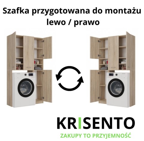 Schemat techniczny zestawu LAZ-1308-SON prezentujący możliwość montażu drzwiczek na lewą lub prawą stronę.